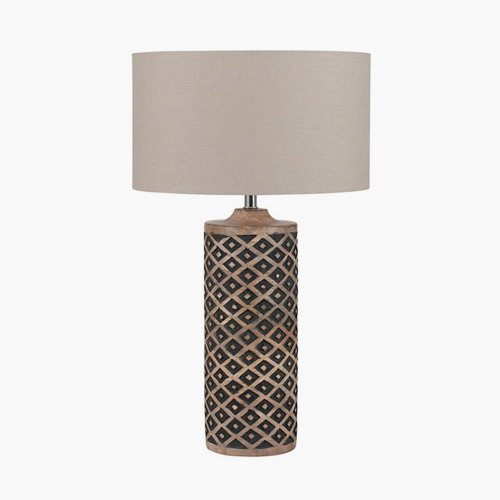 Pacific Lifestyle Orissa Wooden Diamond Table Lamp - Tall