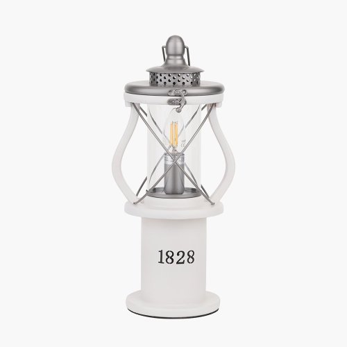 Pacific Lifestyle Gibson Wood Lantern Table Lamp - White