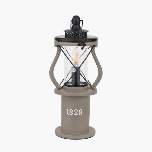 Pacific Lifestyle Gibson Wood Lantern Table Lamp - Antique