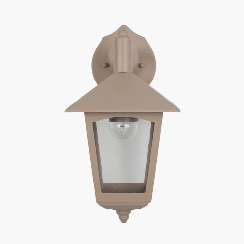 Pacific Lifestyle Erica Taupe Metal Panelled Lantern Wall Downlighter