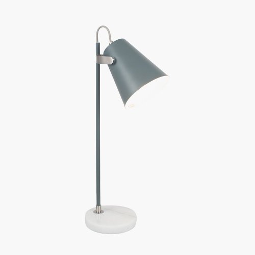 Pacific Lifestyle Theia Grey and Satin Nickel Task Table Lamp