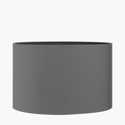 Pacific Lifestyle Mia Oval Poly Cotton Lampshade 40cm - Steel Grey