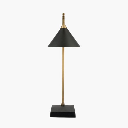 Pacific Lifestyle Zeta Matt Black and Antique Brass Table Lamp