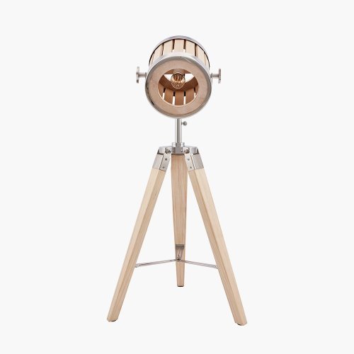 Pacific Lifestyle Staithes Natural and Silver Marine Tripod Table Lamp