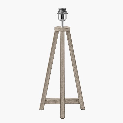 Pacific Lifestyle Whitby Wood Tapered 4 Post Table Lamp Base - Grey Wash Wood