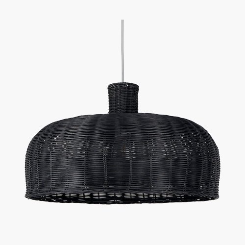 Pacific Lifestyle Caswell Rattan Dome Pendant - Black