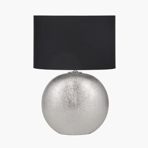 Pacific Lifestyle Alpha Textured Ceramic Table Lamp - Silver