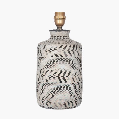 Pacific Lifestyle Atouk Textured Stoneware Table Lamp Base - Natural and Black