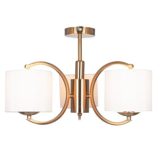 Pacific Lifestyle Arcadia Metal Curved 3 Arm Semi Flush Pendant - Satin Brass