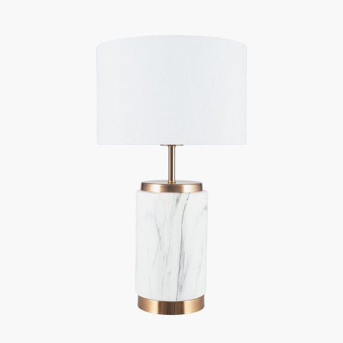 Pacific Lifestyle Carrara Ceramic Table Lamp - Marble Effect