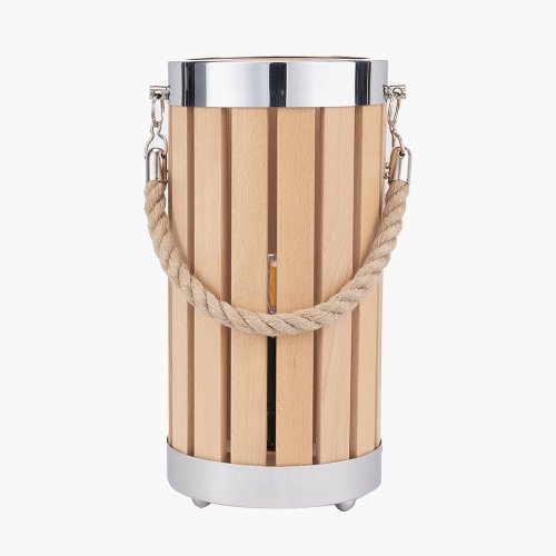 Pacific Lifestyle Austell Wood Small Lantern Table Lamp - Natural