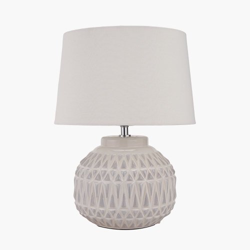 Pacific Lifestyle Anneli Aztec Texture Ceramic Table Lamp - Warm White