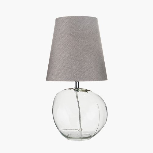 Pacific Lifestyle Hallie Clear Glass Table Lamp with Grey Shade