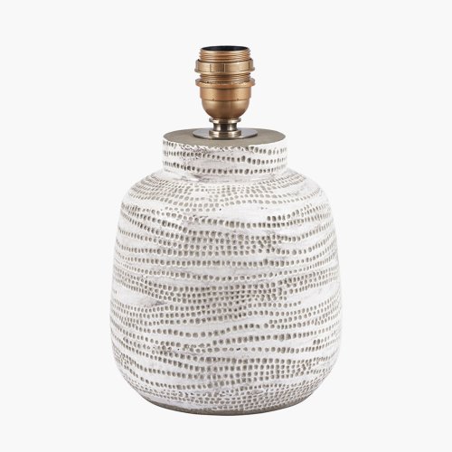 Pacific Lifestyle Alina White Dot Design Small Stoneware Table Lamp Base