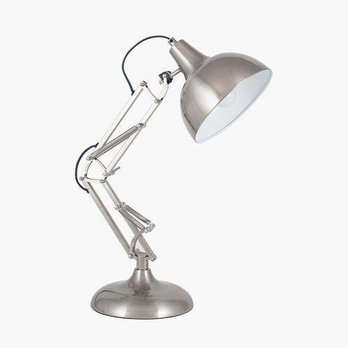 Pacific Lifestyle Alonzo Metal Angled Task Table Lamp - Brushed Chrome