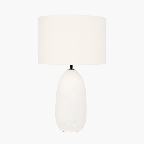 Pacific Lifestyle Erika White Vintage Textured Ceramic Table Lamp
