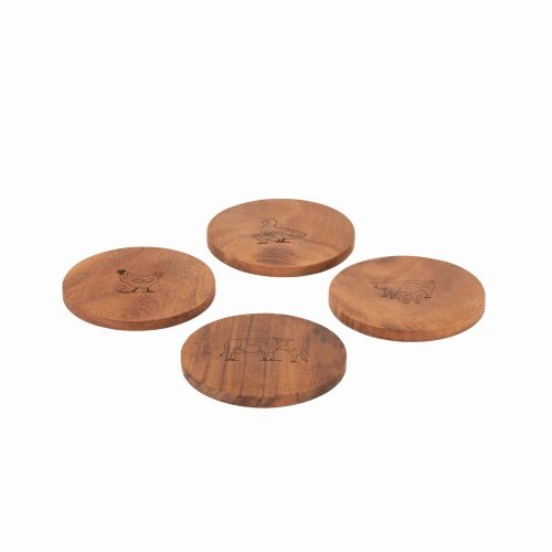 Woodbury Lane 4 Pack Wooden Coasters