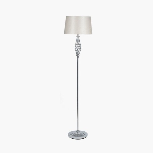 Pacific Lifestyle Jenna Metal Twist Detail Floor Lamp - Silver