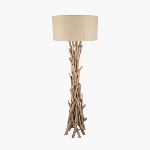 Pacific Lifestyle Derna Driftwood Floor Lamp with Natural Jute Shade