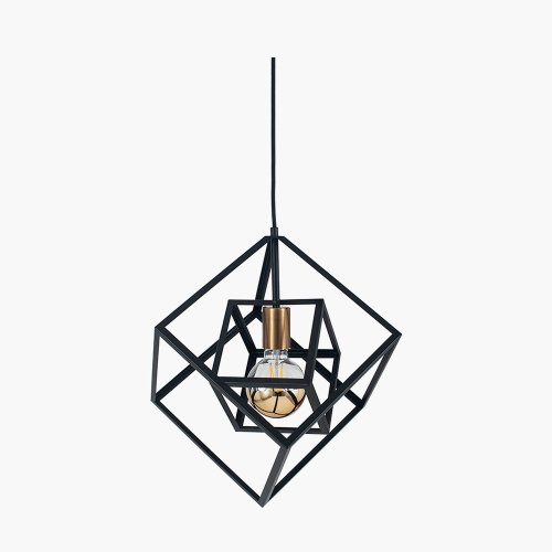 Pacific Lifestyle Alessio Metal Cube Pendant - Matt Black
