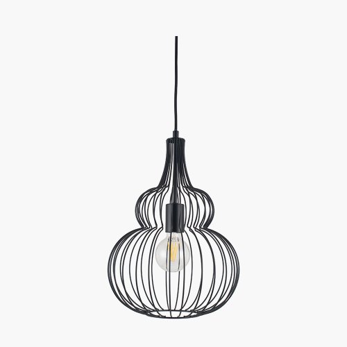 Pacific Lifestyle Dania Metal Shaped Wire Pendant - Matt Black