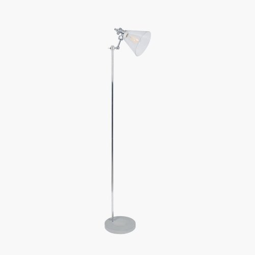 Pacific Lifestyle Chaplin Concrete and Brushed Chrome Floor Lamp