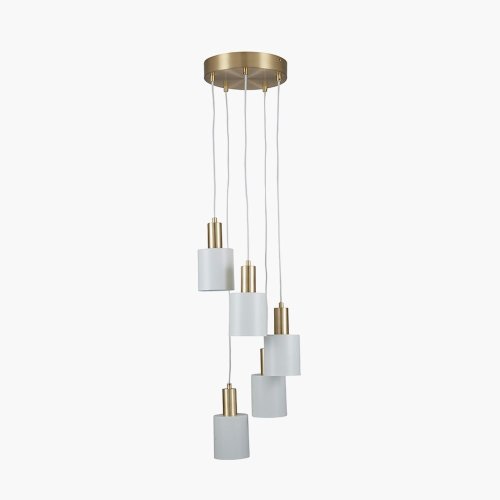 Pacific Lifestyle Biba White and Gold Five Drop Pendant
