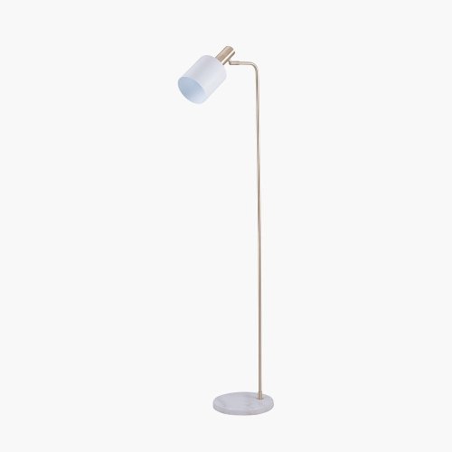 Pacific Lifestyle Biba Marble Footed Floor Lamp - White and Gold