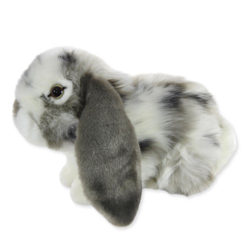 Plush Soft Toy Lop-eared Rabbit grey & white by Teddy Hermann (30 cm) 93797