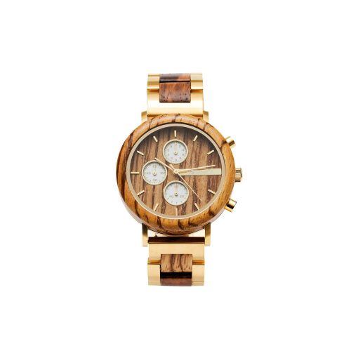 Hazel Zebrano Wood Brown Mens Watch - Botanica