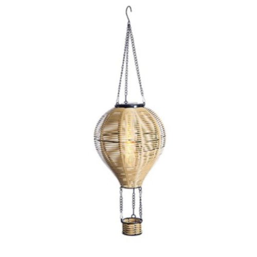24 LED 62cm Solar Rattan Look Hanging Balloon