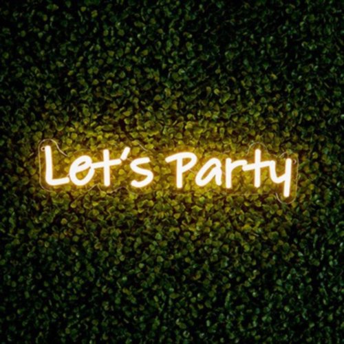 42cm LED Low Voltage Neon Wall Sign - Lets Party