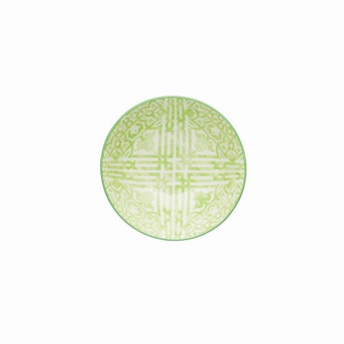 KitchenCraft Ceramic Bowl 16cm - Green and White Tile