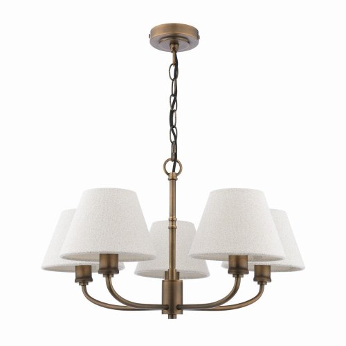 Laura Ashley Denston 5 Light Pendant Antique Bronze with Shade