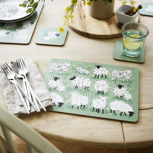 Ulster Weavers  Woolly Sheep Cork Placemat 4 Pack