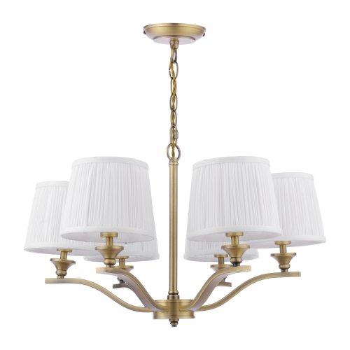 Laura Ashley Hemsley 6 Light Chandelier Matt Antique Brass with Shade