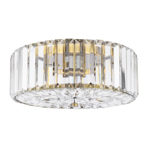 Laura Ashley Fernhurst 3 Light Flush Crystal and Antique Brass