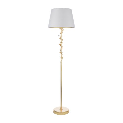 Laura Ashley Halton Floor Lamp Distressed Gold Leaf with Shade