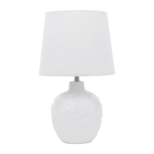 Laura Ashley Redhall Table Lamp White Ceramic and Polished Chrome with Shade