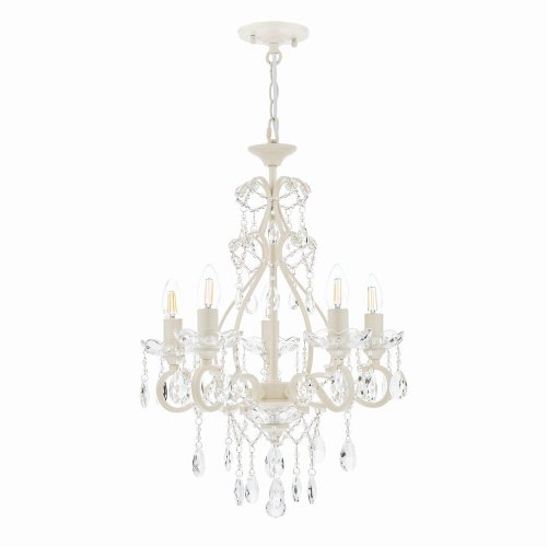 Laura Ashley Shamley 5lt Chandelier Matt White Glass