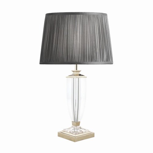 Laura Ashley Carson Medium table Lamp Polished Nickel & Crystal Base Only