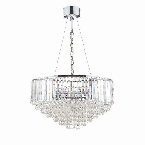 Laura Ashley Vienna 9lt Chandelier Crystal & Polished Chrome