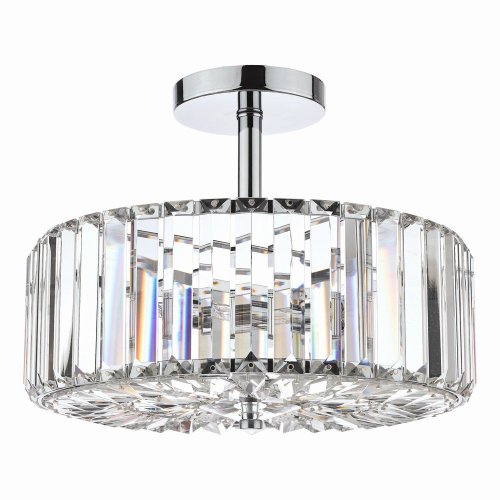 Laura Ashley Fernhurst 3lt Semi Flush Polished Chrome Glass