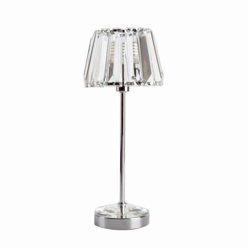 Laura Ashley Capri Small Table Lamp Polished Chrome with Crystal Glass Shade