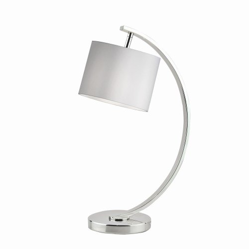 Laura Ashley Noah Table Lamp Brushed Chrome with White Shade