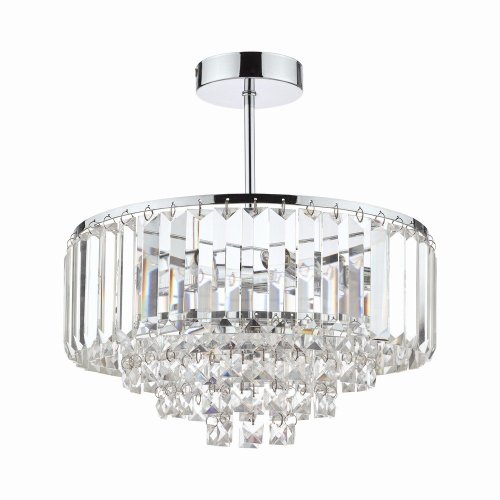 Laura Ashley Vienna 3lt Semi Flush Crystal & Polished Chrome