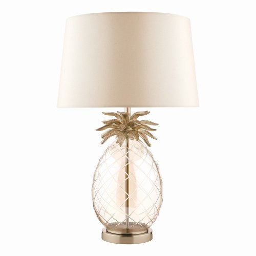 Laura Ashley Pineapple Large Table Lamp Champagne Cut Glass with Shade