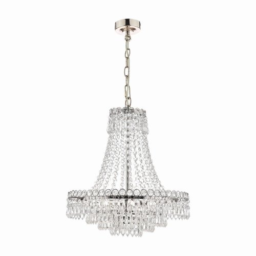 Laura Ashley Enid 5lt Chandelier Polished Nickel & Cut Glass