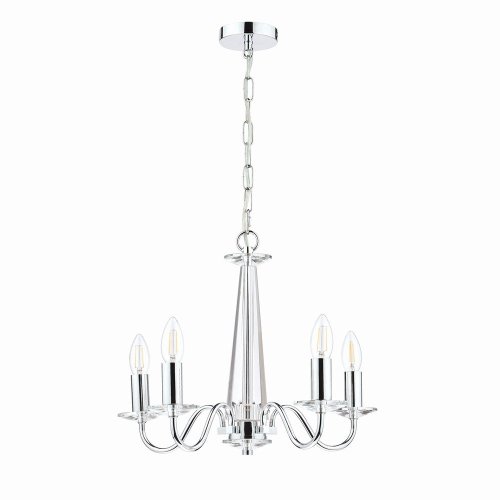 Laura Ashley Blake 5lt Chandelier Cut Glass & Polished Chrome