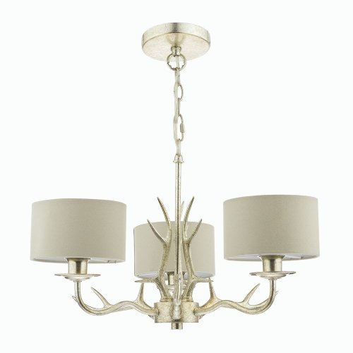 Laura Ashley Mulroy 3lt Antler Chandelier Champagne with Shades
